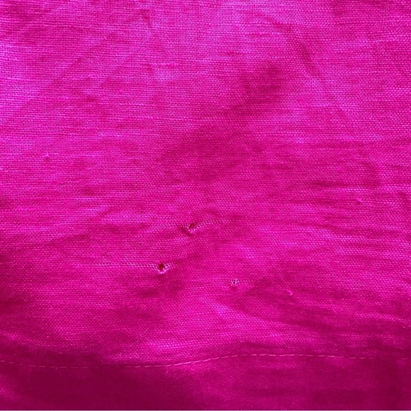 SOLD!  J Crew Pull-On Bow Midi Skirt Linen Blend Wild Berry Pink Pockets Large - Picture 15 of 16